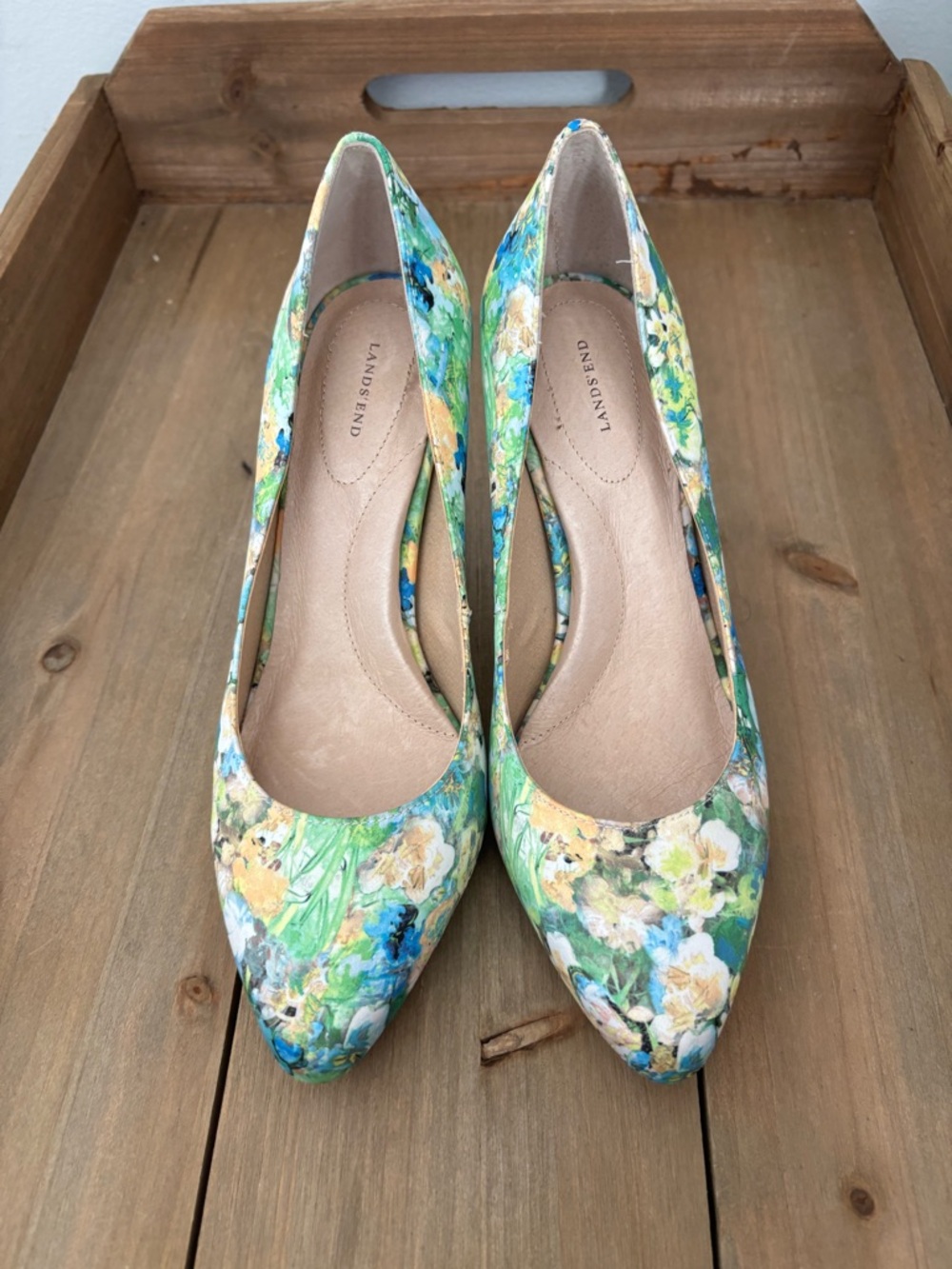 Soft Girl Feminine Lands’ End Floral Dainty Coquette Girly Pumps Size 6.5 - Picture 1 of 6